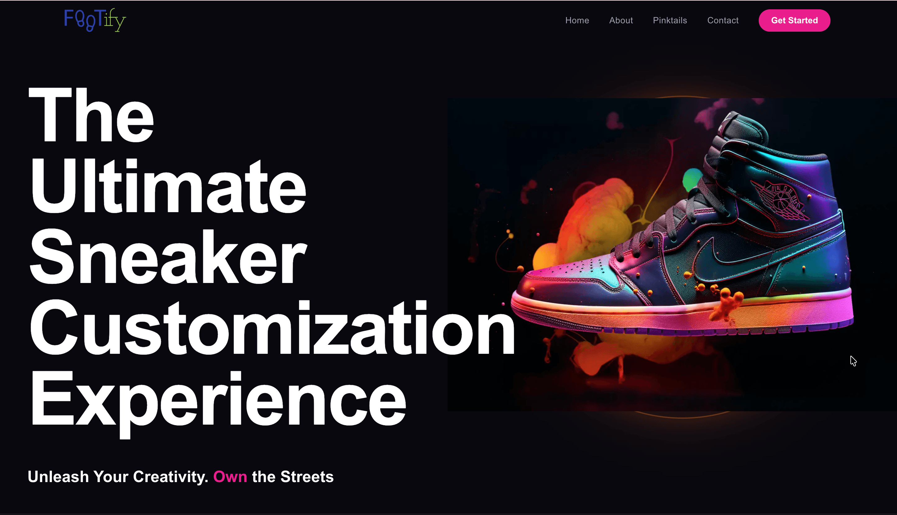 Footify sneaker customization website screenshot