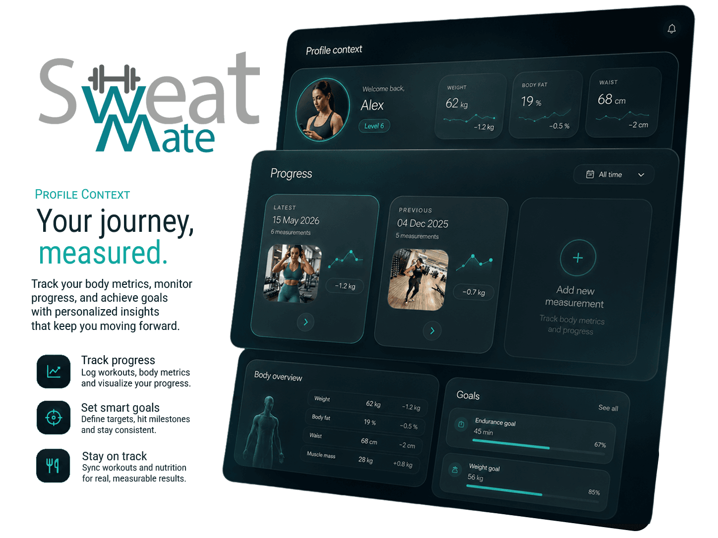 SweatMate coaching dashboard interface preview